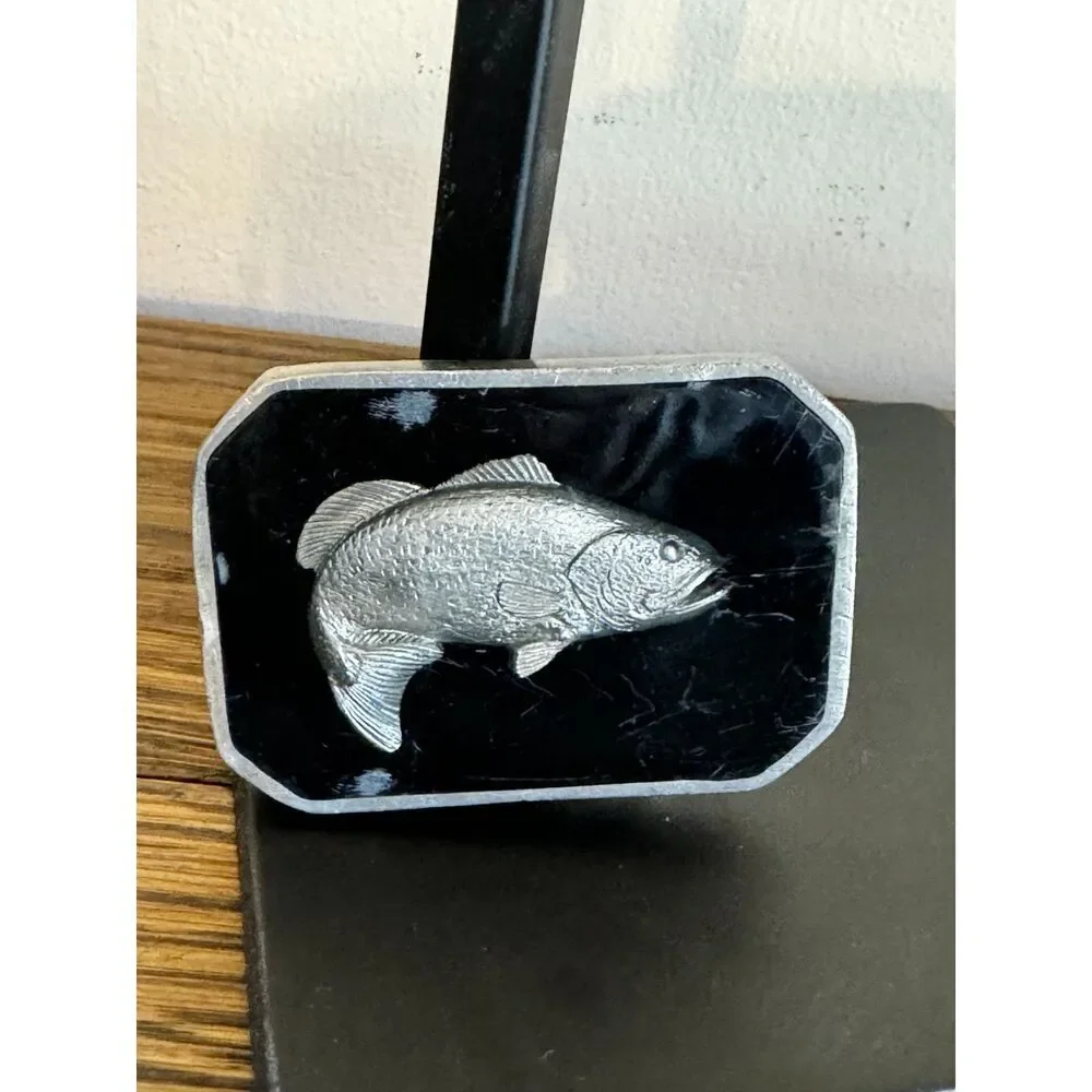 Vintage Bill Callahan signed fish belt buckle Wildlife in Pewter must see